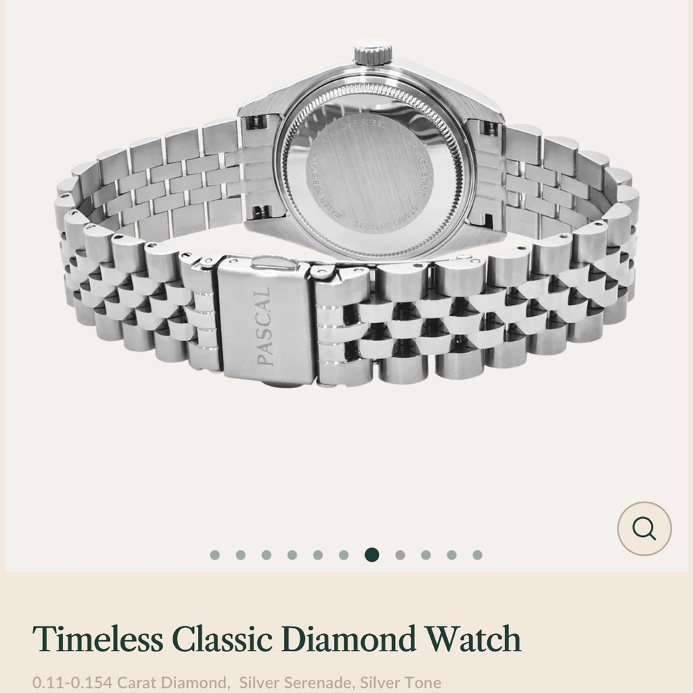 Pascal Silver Diamond Watch - Picture 3 of 7